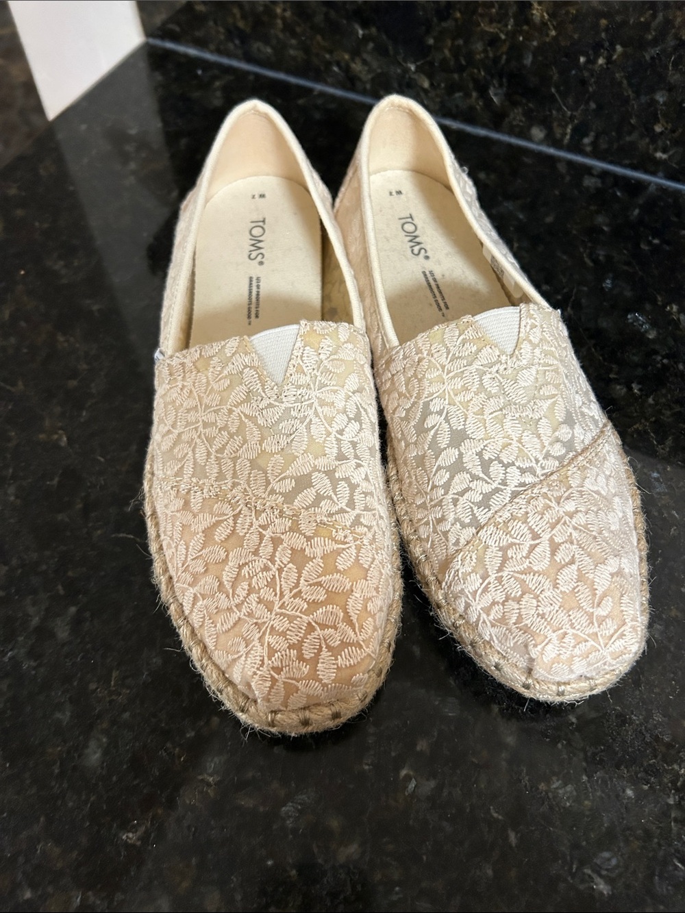 Toms Beige Lace Espadrilles